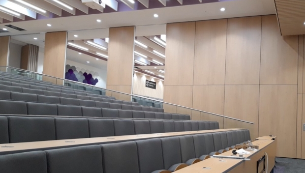 Automatic wall divides stepped lecture theatre